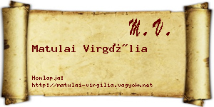 Matulai Virgília névjegykártya